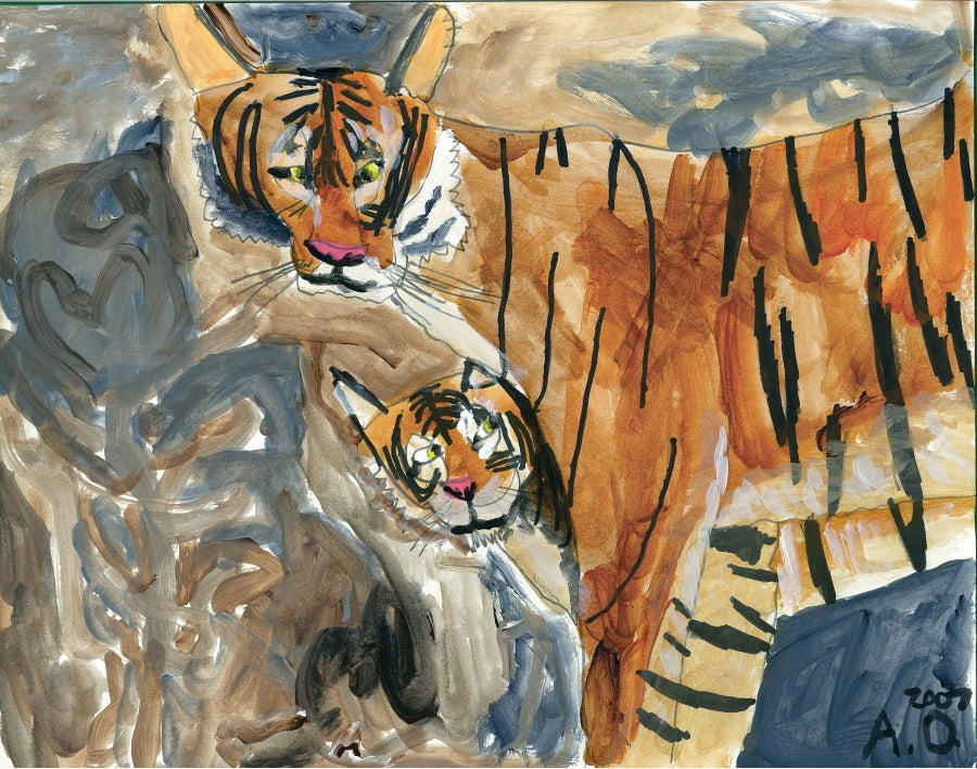 drawing of tigers
