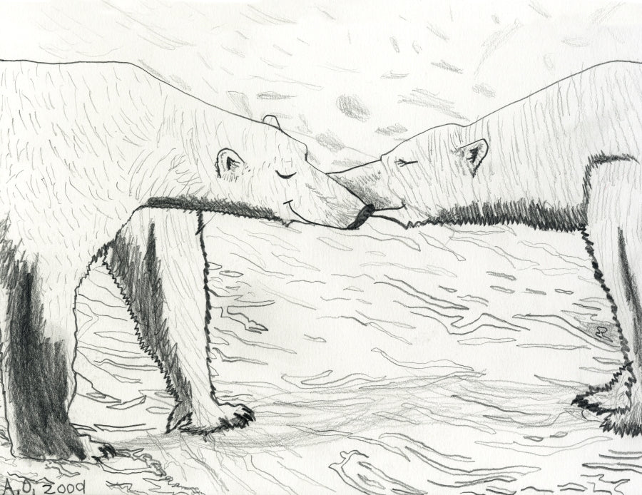 polar bears touching noses