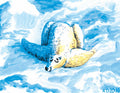 polar bear laying in snow drawing