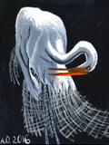 white egret drawing