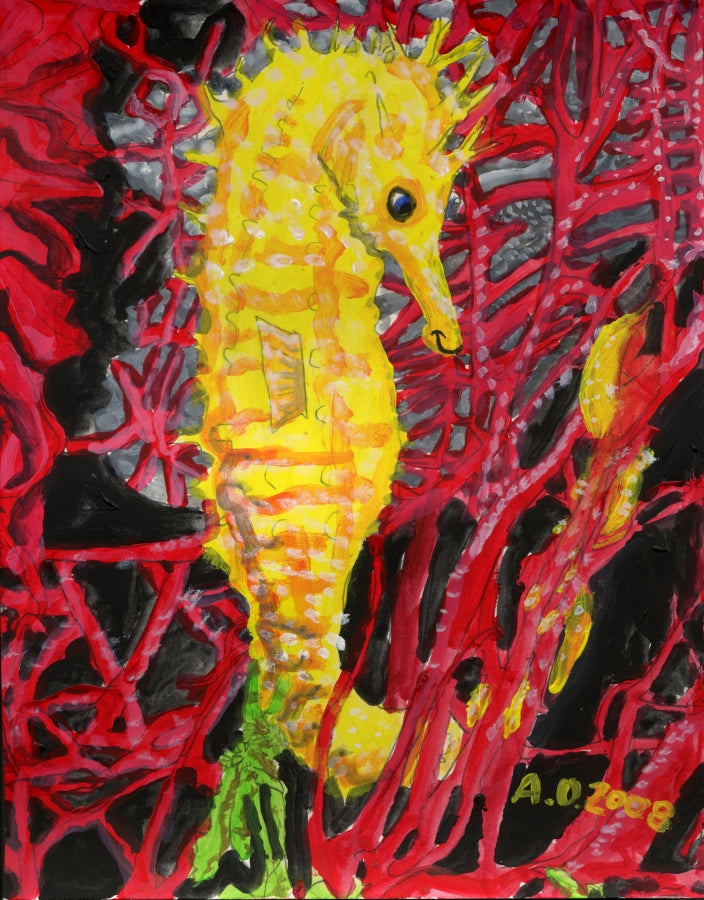seahorse drawing