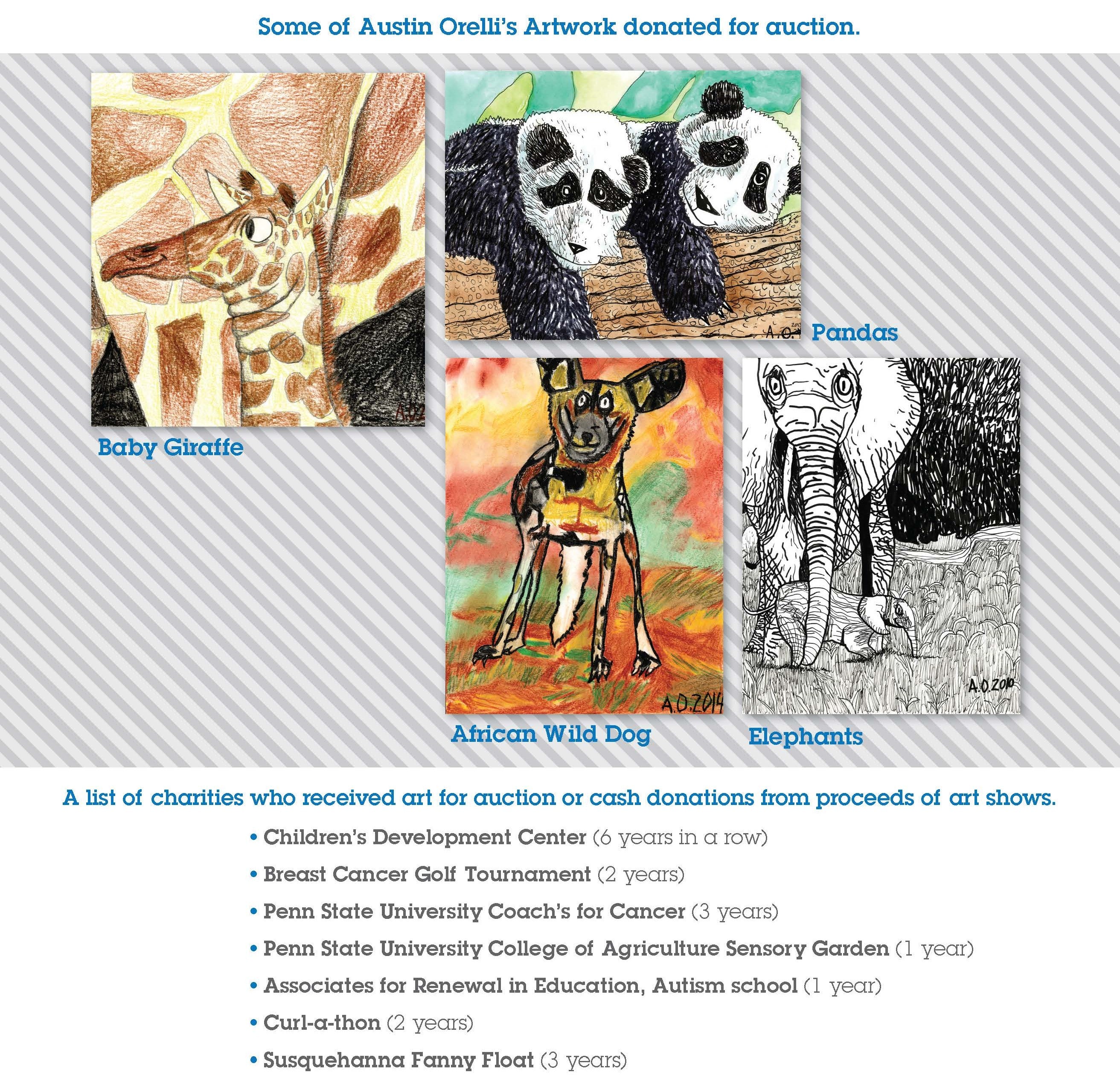 art donations by the wildlife of autism