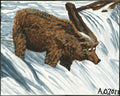 bear fishing in waterfall drawing